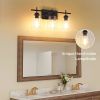 3-Light with Clear Glass Satin Shade Unique Hand-make Lampshade Industrial Indoor Light Fixture for Bathroom Living Room Bedroom E26 Socket [No Bulb][