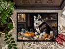 Siberian Husky Fall Kitchen Pumpkins Doormat Front Door Mat Indoor Outdoor Rugs for Entryway, Non Slip Washable Low Pile, 24H X 36W