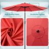 9 foot outdoor patio umbrella with button tilt and crank, Outdoor patio/market table umbrella UV protected and waterproof, Red