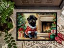 Affenpinscher Cozy Christmas Doormat Front Door Mat Indoor Outdoor Rugs for Entryway, Non Slip Washable Low Pile, 24H X 36W