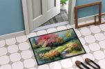 North Carolina Dogwoods in Watercolor Doormat Front Door Mat Indoor Outdoor Rugs for Entryway, Non Slip Washable Low Pile, 24H X 36W