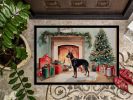 Doberman Pinscher Cozy Christmas Doormat Front Door Mat Indoor Outdoor Rugs for Entryway, Non Slip Washable Low Pile, 24H X 36W