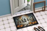 Dancing Skeletons Spooky Halloween Doormat Front Door Mat Indoor Outdoor Rugs for Entryway, Non Slip Washable Low Pile, 24H X 36W