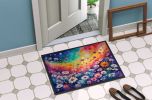 Asters in Color Doormat Front Door Mat Indoor Outdoor Rugs for Entryway, Non Slip Washable Low Pile, 24H X 36W