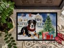 Entlebucher Mountain Dog Cozy Christmas Doormat Front Door Mat Indoor Outdoor Rugs for Entryway, Non Slip Washable Low Pile, 24H X 36W