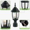 2 Pack Dusk to Dawn Outdoor 16" Black Post Light Fixture with Tempered Glass E26 Waterproof Pole 75W Post Lamp Outdoor Lighting Hard Wired for Yard