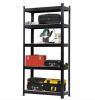 5 Tier Heavy Duty Metal Shelving Rack Unit Garage Storage Shelf Black