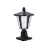 Solar Post Light, Outdoor Patio Fence Post Lamp with Warm and Cool Lights, Decor for Yard Garden Deck, 7.84 x 7.84 x 15 in.