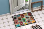 Lots of Black and Tan Pomeranian Doormat Front Door Mat Indoor Outdoor Rugs for Entryway, Non Slip Washable Low Pile, 24H X 36W