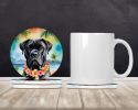 Cane Corso Luau Large Sandstone Coasters Pack of 4 Absorbent Round Coasters Decor Gifts for Men or Women, 4 in, Multicolor