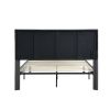 Full Size Upholstered Platform Bed Frame with Headboard;  Strong Wood Slat Support;  Mattress Foundation;  No Box Spring Needed;  Easy Assembly;  Gray