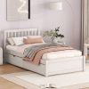 Modern Design Wooden Twin Size Platform Bed with 2 Drawers for White Washed Color