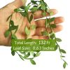 132 Feet Artificial Vines, Fake Hanging Plants Leaf Garland Foliage Green Leaves Ribbon, Decorative Wreath Accessory Wedding Wall Crafts Party Decor