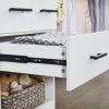 "95.6'' Closet Organizer System with Dual Hanging Rods, Shelves, and Drawers ��� White Engineered Wood Wardrobe for Bedroom Storage