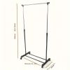 Adjustable Height Rolling Metal Clothes Rack Chrome 30 lbs