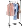 Adjustable Height Rolling Metal Clothes Rack Chrome 30 lbs