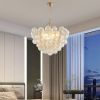 27.5-Inch Gold Pendant Light Chandelier with Threaded Clear Glass Globe Shade ��� Adjustable Height, Ideal for Living Room, Dining Room