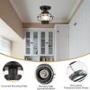 Black Outdoor Modern Industrial Ceiling Light Fixture with Glass Globe Shade, E26 Standard Base Farmhouse Ceiling Lamp for Hallway, Kitchen, Bedroom