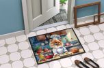 Pomeranian The Chef Doormat Front Door Mat Indoor Outdoor Rugs for Entryway, Non Slip Washable Low Pile, 24H X 36W