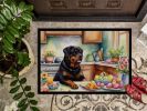 Decorating Easter Rottweiler Doormat Front Door Mat Indoor Outdoor Rugs for Entryway, Non Slip Washable Low Pile, 24H X 36W