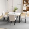 Five-piece dining set with imitation marble tabletop, restaurant combination set, solid wood dining table and 4 chairs