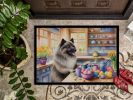 Decorating Easter Keeshond Doormat Front Door Mat Indoor Outdoor Rugs for Entryway, Non Slip Washable Low Pile, 24H X 36W