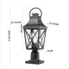 Outdoor Post Light,Lamp Post Light Fixture,Post Lantern with Pier Mount Base,Textured Black,19.5in,Suitable for Gardens, Yards or Entrances (2 pack)