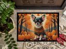 Tricolor Chihuahua Fall Doormat Front Door Mat Indoor Outdoor Rugs for Entryway, Non Slip Washable Low Pile, 24H X 36W