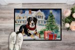 Entlebucher Mountain Dog Cozy Christmas Doormat Front Door Mat Indoor Outdoor Rugs for Entryway, Non Slip Washable Low Pile, 24H X 36W