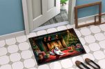 Beagle Cozy Christmas Doormat Front Door Mat Indoor Outdoor Rugs for Entryway, Non Slip Washable Low Pile, 24H X 36W