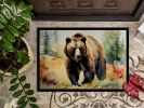 Grizzly Bear Doormat Front Door Mat Indoor Outdoor Rugs for Entryway, Non Slip Washable Low Pile, 24H X 36W