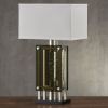 Modern Design Silver Finish 1pc Table Lamp for Nightstand End Table Sofa Table, Water Dancing Light Home Decor, Luxury Night Lamp