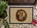 Anatolian Shepherd Dog Christmas Flowers Doormat Front Door Mat Indoor Outdoor Rugs for Entryway, Non Slip Washable Low Pile, 24H X 36W