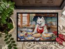 American Eskimo Christmas Cookies Doormat Front Door Mat Indoor Outdoor Rugs for Entryway, Non Slip Washable Low Pile, 24H X 36W