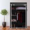 64" Portable Closet Storage Organizer Wardrobe Clothes Rack with Shelves Black