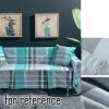 Green Gray Plaid Home Textile Sofa Cover Slipcover Love Seat Towel Couch Cover