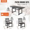 VEVOR 7 Pieces Patio Dining Set, Outdoor Rectangle Furniture Table and Chairs Set, All Weather Garden Furniture Table Sets