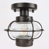 Antique Bronze Outdoor Modern Industrial Ceiling Light Fixture with Glass Globe Shade, E26 Standard Base Farmhouse Ceiling Lamp for Hallway, Kitchen