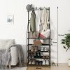 5-Tier Shoe Rack Shoe Storage for Entryway,Narrow Shoe Rack,Coat and Shoe Rack with 8 Hooks