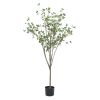 59 Inch Artificial Milan Leaf Bonsai, Artificial Tree Plants for Home Bedroom Living Room