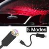 1pc LED Car Roof Star Atmosphere Lights Projector Light Interior Ambient Atmosphere Galaxy Lamp Decoration Light USB Plug