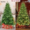 6FT PE/PVC Mixed Automatic Christmas Tree With Lights Xmas Decoration Light Up Holiday Season