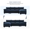 [VIDEO provided][New]118*55" Modern L-shaped Chenille Cloud Sofa with Double Seat Cushions,5-seat Upholstered Indoor Furniture