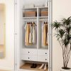 Closet Organizer System with Drawers,Walk in Closet Organizers and Storage, Wardrobe Closet with Closet Shelves