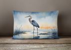 Birds, Birds, Birds Throw Pillow Throw Pillow for Indoor Couch Bed Outdoor Patio Washable, Blue Heron Barely Lit Sky 7501,12Hx16W