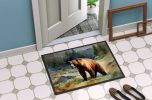 Kodiak Bear Doormat Front Door Mat Indoor Outdoor Rugs for Entryway, Non Slip Washable Low Pile, 24H X 36W