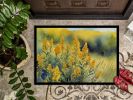 Nebraska Goldenrod in Watercolor Doormat Front Door Mat Indoor Outdoor Rugs for Entryway, Non Slip Washable Low Pile, 24H X 36W