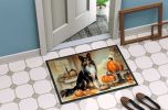 Collie Fall Kitchen Pumpkins Doormat Front Door Mat Indoor Outdoor Rugs for Entryway, Non Slip Washable Low Pile, 24H X 36W