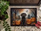 Chocolate Labrador Retriever Spooky Halloween Doormat Front Door Mat Indoor Outdoor Rugs for Entryway, Non Slip Washable Low Pile, 24H X 36W