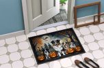 Australian Shepherd Spooky Halloween Doormat Front Door Mat Indoor Outdoor Rugs for Entryway, Non Slip Washable Low Pile, 24H X 36W